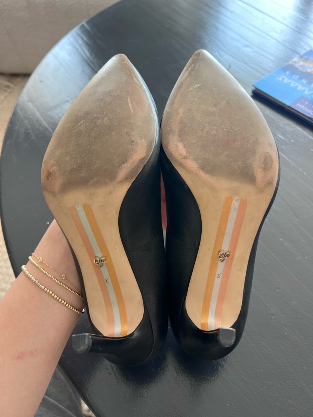 Sam Edelman Black Pointed-Toe Stiletto Pumps - Picture 6 of 6